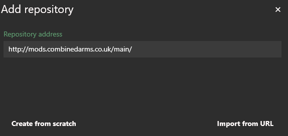 Add repository window