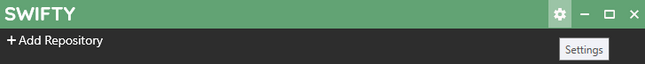 Screenshot of settings button location